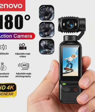 Compacte 4K Action Camera met 180° Roteerbare Lens - Ideaal voor Vlogs, YouTube & TikTok