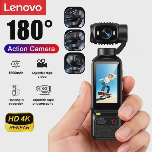Compacte 4K Action Camera met 180° Roteerbare Lens - Ideaal voor Vlogs, YouTube & TikTok