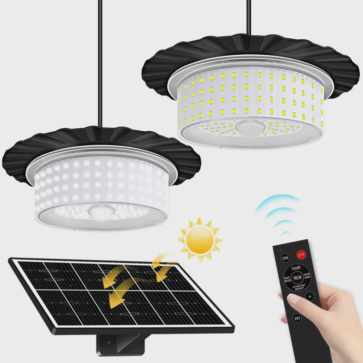 Draagbare Zonne-Hanglamp met 244 LED's, 360° Licht, Waterdicht & Afstandsbediening