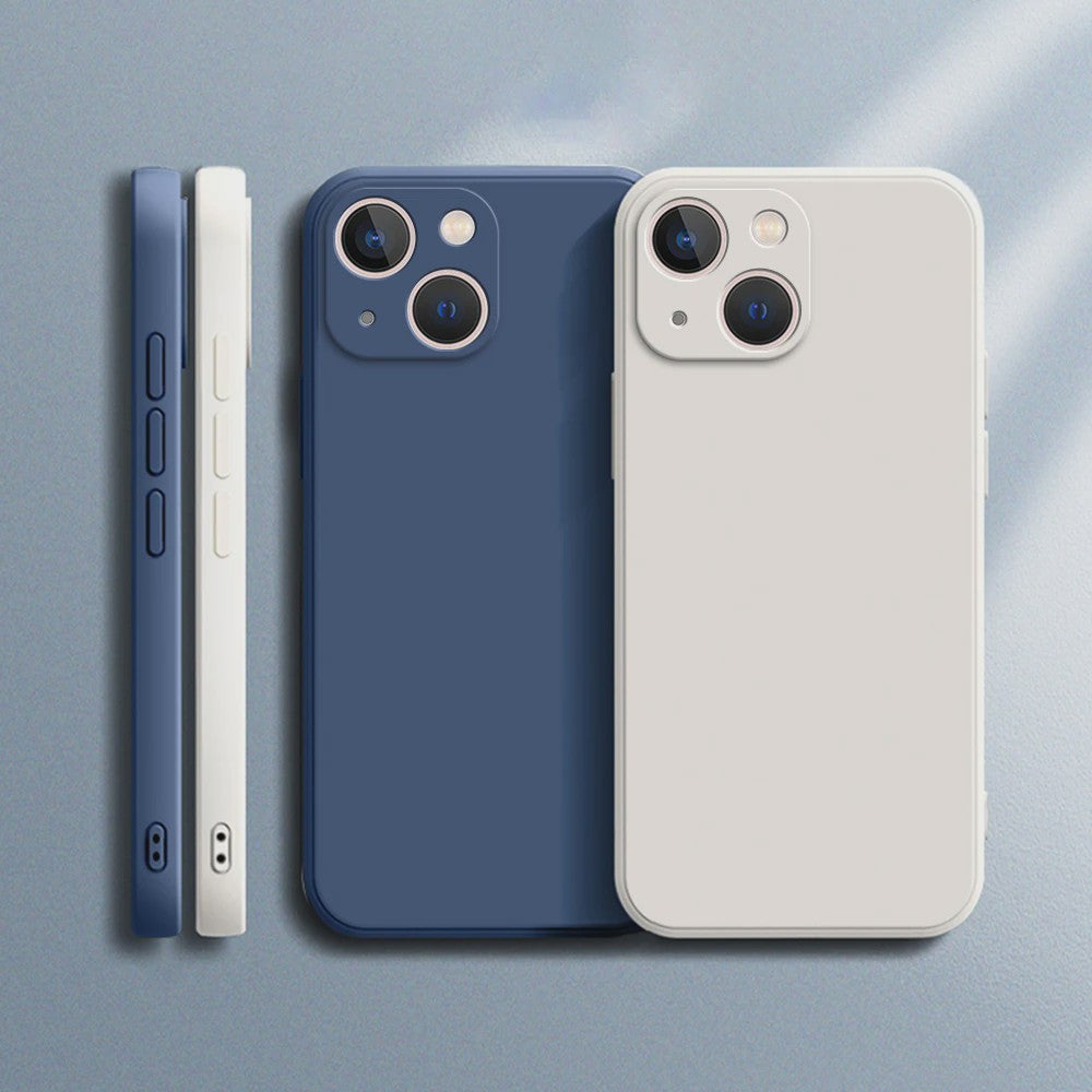 Luxe Vloeibare Siliconen Hoesje met Camera Bescherming voor iPhone 14 Plus, 11, 12, 13, 14 Pro Max, 12 Mini, 13 Mini