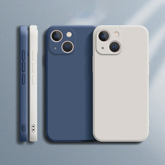 Luxe Vloeibare Siliconen Hoesje met Camera Bescherming voor iPhone 14 Plus, 11, 12, 13, 14 Pro Max, 12 Mini, 13 Mini