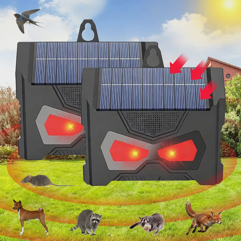 Solar Dier Afweerder met Ultrasone Geluid & LED Licht - Verjaagt Ongedierte uit Tuin & Huis