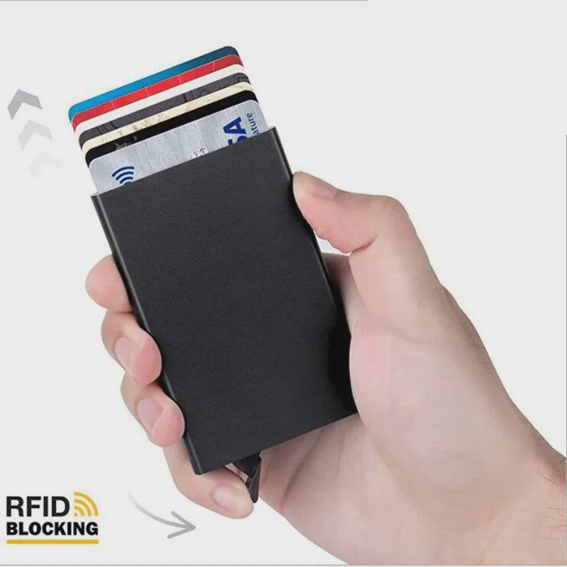RFID Kaarthouder Portemonnee - Slank Metalen Pop-Up Wallet voor Heren & Dames