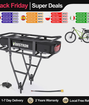 Lithium E-bike Batterij Pack 36V/48V/52V - 17.5Ah/20.8Ah Achterdrager Batterij