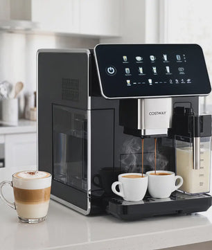 Volautomatische Koffiemachine met Ingebouwde Molen, Melkreservoir & Automatische Reiniging