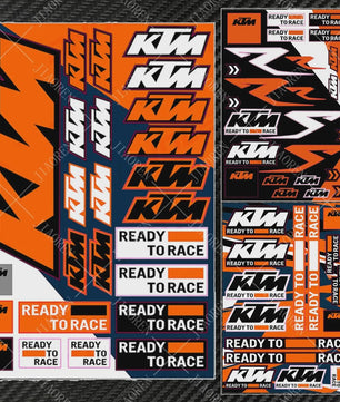 KTM "Ready To Race" Motor Stickers Set - Logo's & Decals voor Duke, RC390, Adventure