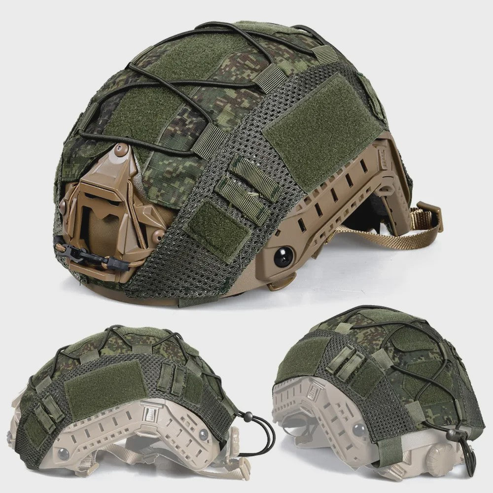 Tactische Helm Cover met Elastisch Koord voor Fast Helm - Airsoft & Paintball Camouflage