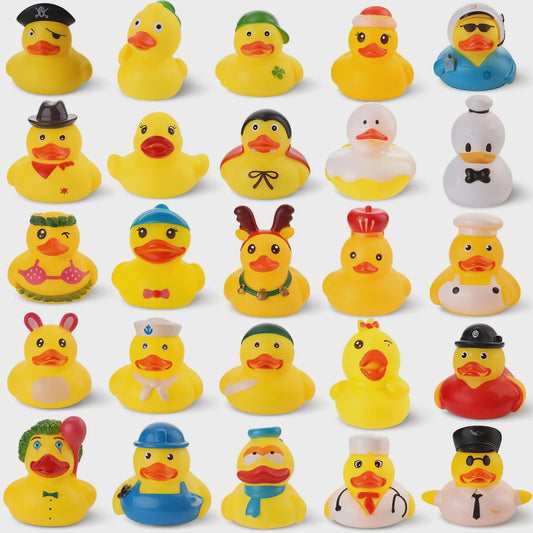 Set van 25 Mini Badeendjes - Assorti Speelgoed voor Baby Bad, Zwembad & Cruisen