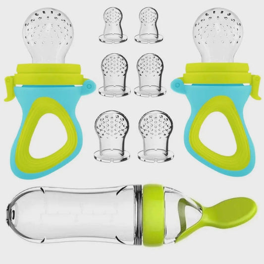Baby Voeding Set: Silicone Fruit Speen & Lepel Flesje voor Baby's en Peuters