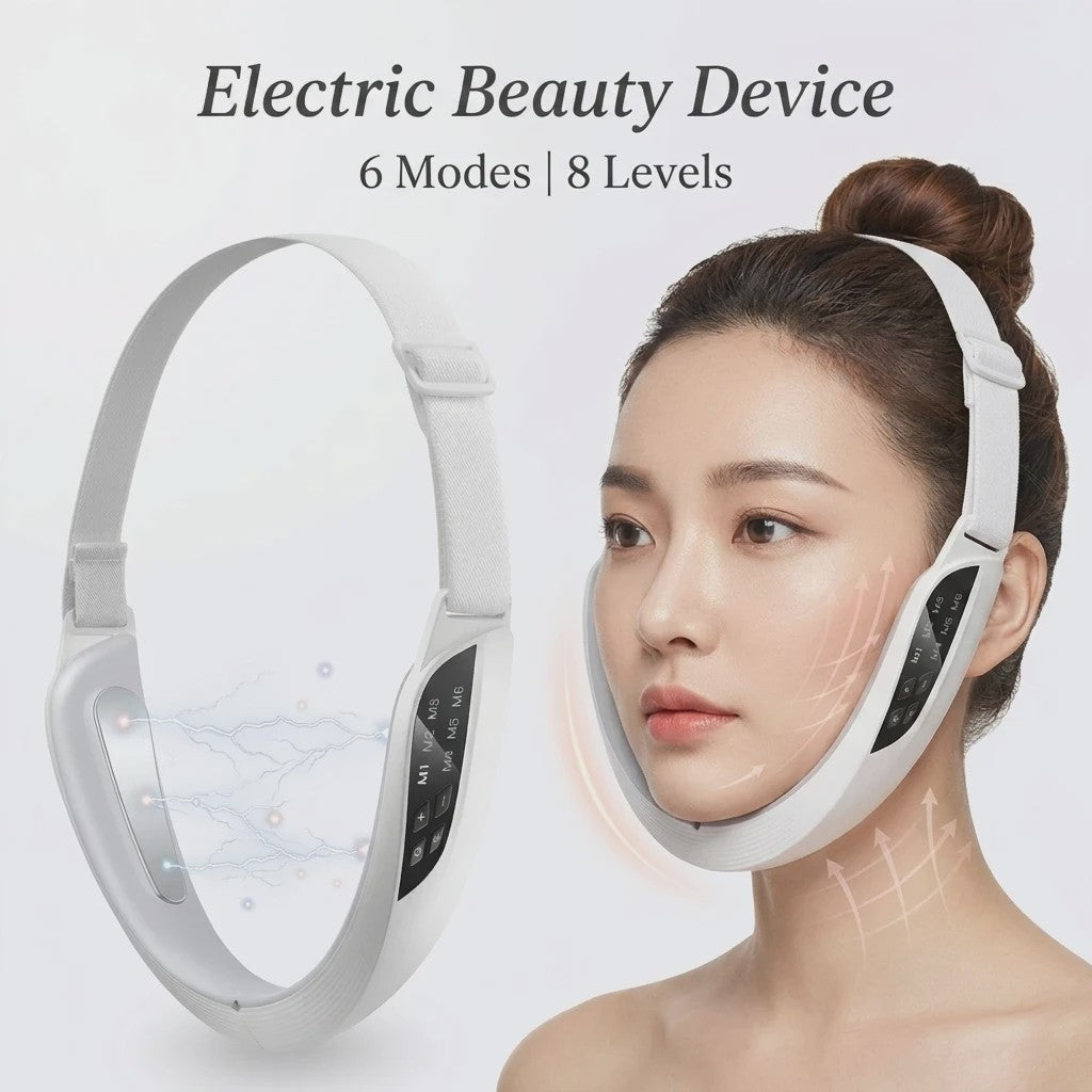 Elektrisch V-Gezichtsverstevigend Beauty Apparaat | 6 Modi & 8 Niveaus | Dubbele Kin Vermindering & Huidverstrakking