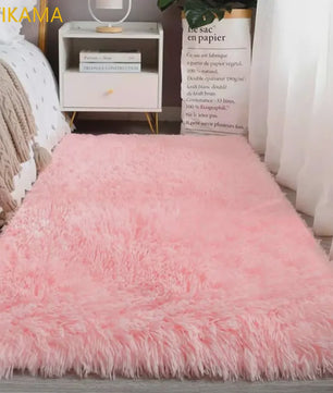 VIKAMA Luxe Pluche Vloerkleed - Zacht & Sfeervol voor Slaapkamer en Woonkamer