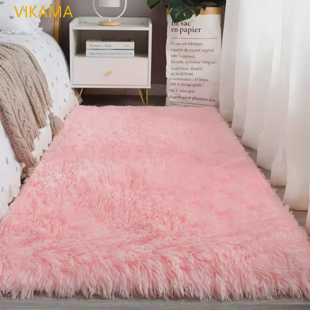 VIKAMA Luxe Pluche Vloerkleed - Zacht & Sfeervol voor Slaapkamer en Woonkamer