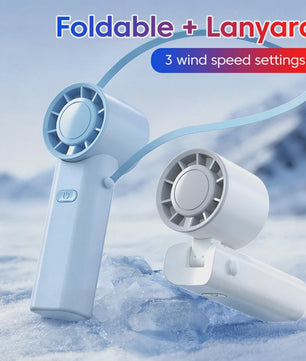 Draagbare Mini Ventilator met Nekkoord - Opvouwbaar, USB Oplaadbaar, 3 Snelheden