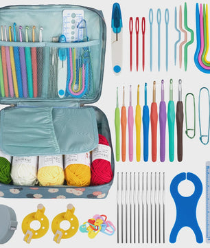 Complete Haak- en Breiset met Opbergtas: Ergonomische Haken, Naalden & Accessoires