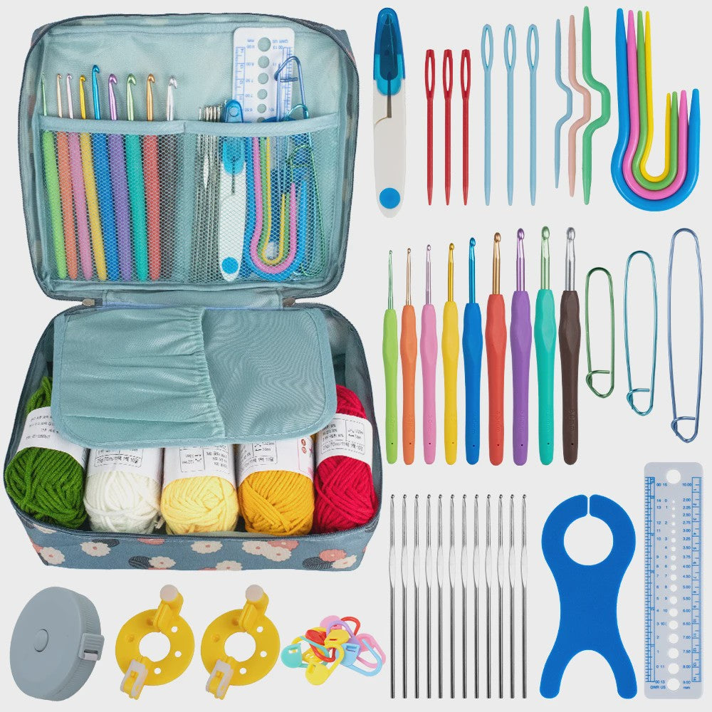 Complete Haak- en Breiset met Opbergtas: Ergonomische Haken, Naalden & Accessoires