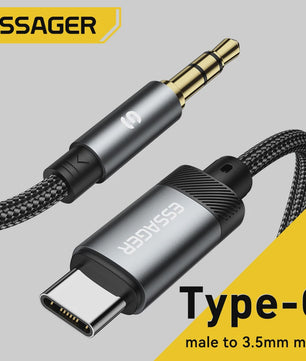 Essager USB-C naar 3.5mm Audio Jack Adapter Kabel - Hoge Kwaliteit Geluid voor Telefoons & Speakers