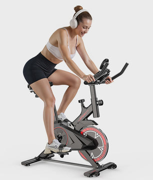 Indoor Hometrainer met 10kg Vliegwiel, Stille Riem Aandrijving en LCD Display