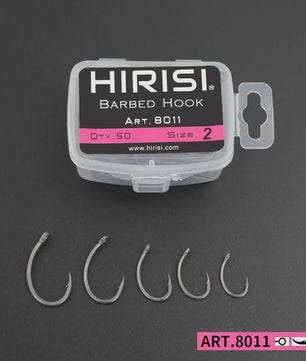Hirisi Karpvis Haken: 50stuks PTFE Coating, Hoge Koolstofstaal, Weerhaak, Model 8011