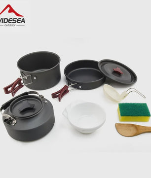 Widesea Camping Kookset Outdoor Potten & Pannen Set met Waterkoker & Bestek