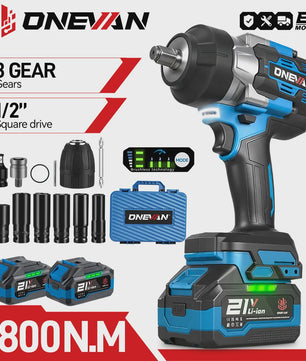 ONEVAN Accu Slagmoersleutel 2800 Nm Borstelloos - 5 Snelheden - Makita 18V Compatibel