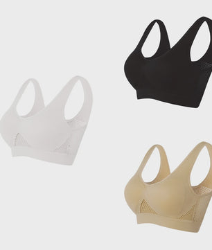 3-Pack Ademende Seamless Sport BH met Vulling - Plus Size & Draadloos - S-6XL