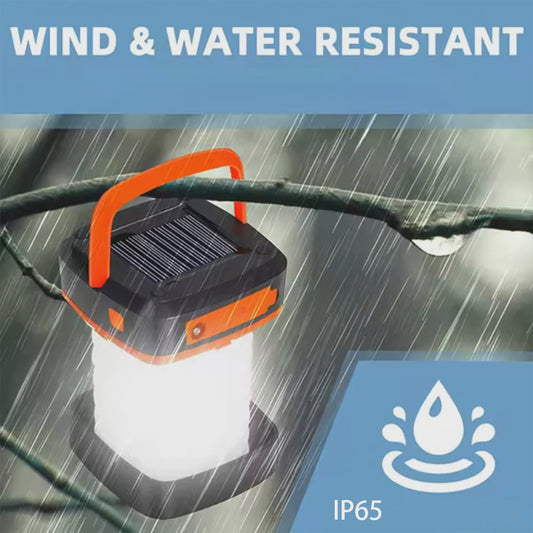 Oplaadbare Solar Camping Lantaarn - IP65 Waterdicht, Dual Charge (Zon & USB), Draagbare LED Zaklamp voor Wandelen
