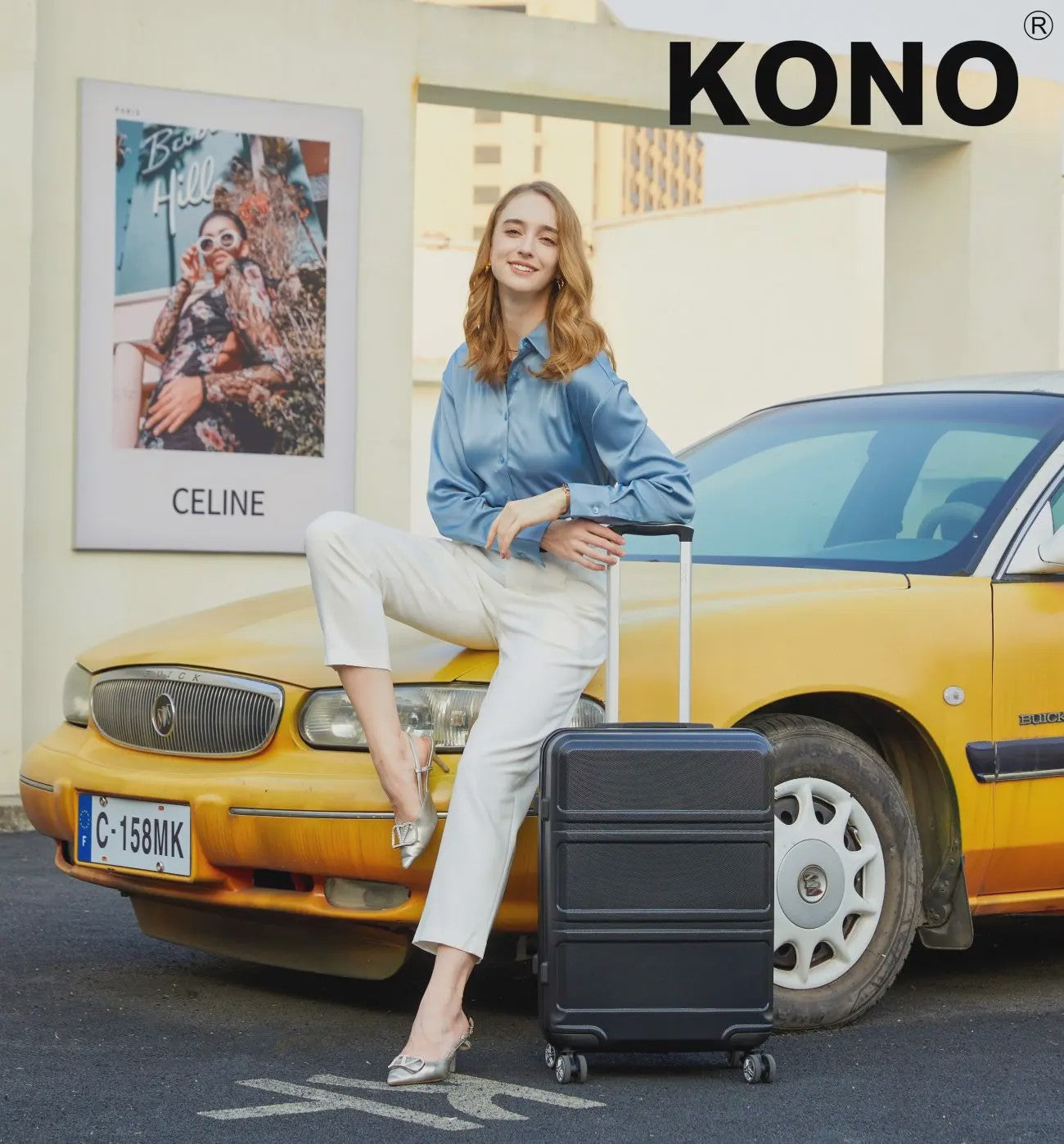 KONO Lichtgewicht ABS+PC Koffer met 4 Twin Wheels en TSA Slot - 36L tot 141L