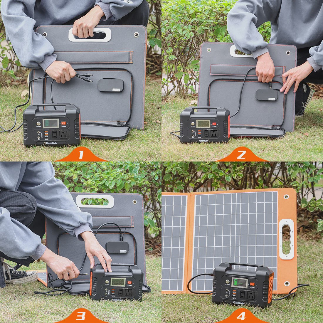 Flashfish E200 Power Station 200W met 60W Zonnepaneel - 151Wh Draagbare Energiegenerator