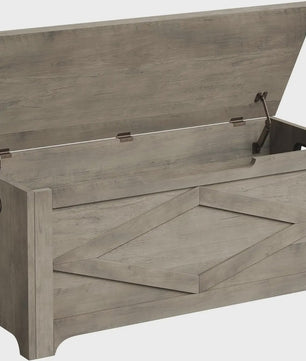 Rustieke Houten Opbergbank met Klepdeksel - Farmhouse Stijl