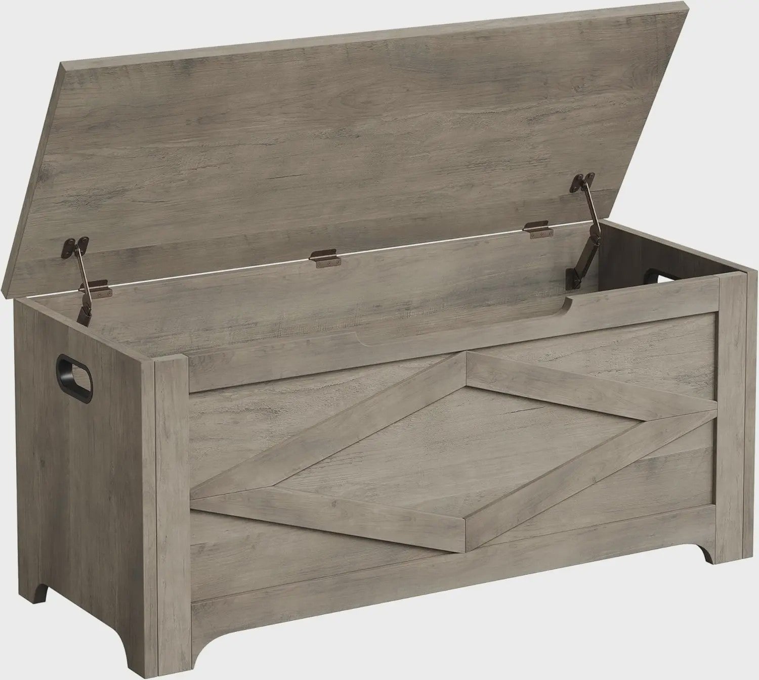 Rustieke Houten Opbergbank met Klepdeksel - Farmhouse Stijl