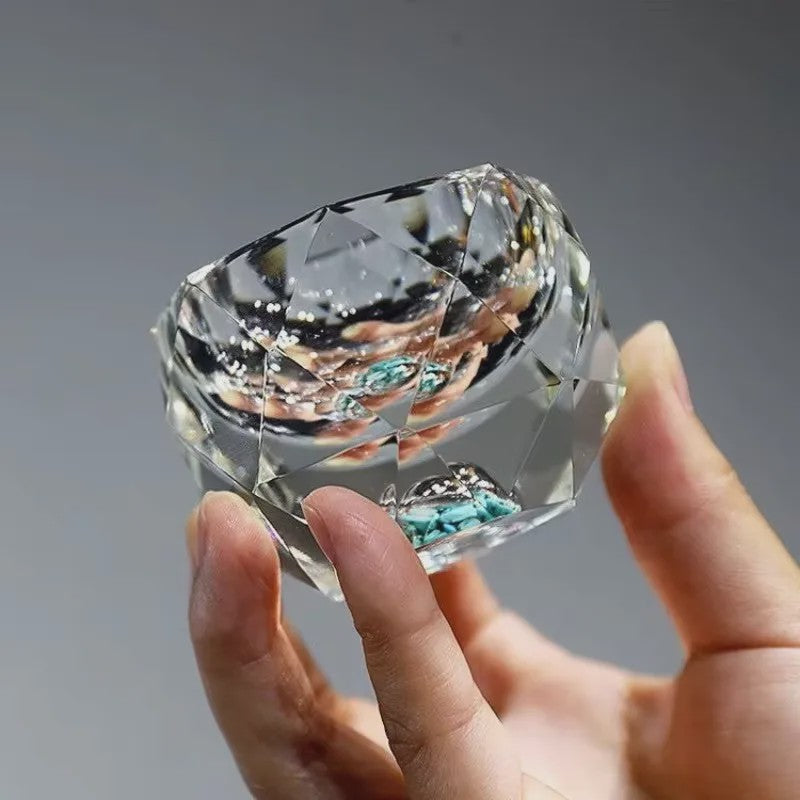 Luxe Kristalglas Shotglas 50ml met Dubbele Bodem en Goudfolie - Perfect voor Vodka, Sake of Thee