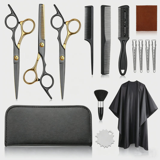 Professionele Haar Kappersschaar Set - Inclusief Effileerschaar & Accessoires