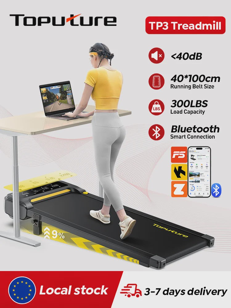 Toputure TP3 Walking Pad Loopband - 10 km/u, 9% Incline, 2.5PK, Compact & Slim