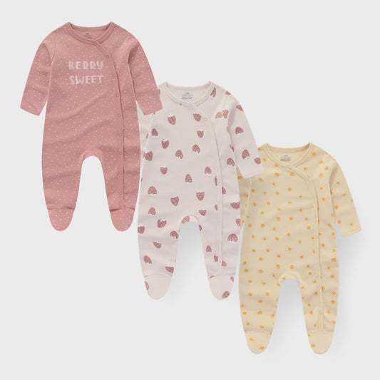 3-Pack Baby Rompers Unisex Katoen - Zacht & Comfortabel voor Pasgeborenen