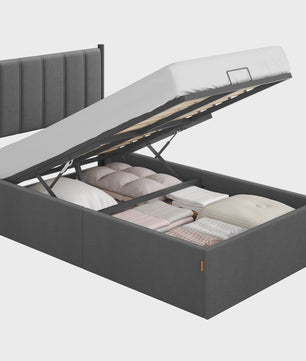 VASAGLE Bedframe met Opbergruimte en Hoofdbord - 90x200 cm - Grijs