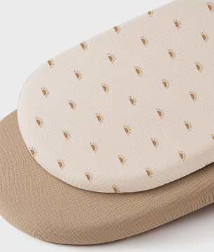 2x Baby Wiegdekenhoes & Aankleedkussenhoes - Ademend Katoen met Print