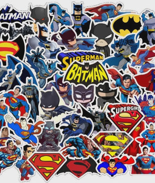 45-delige set Superheld Stickers: Batman & Superman voor Kinderen