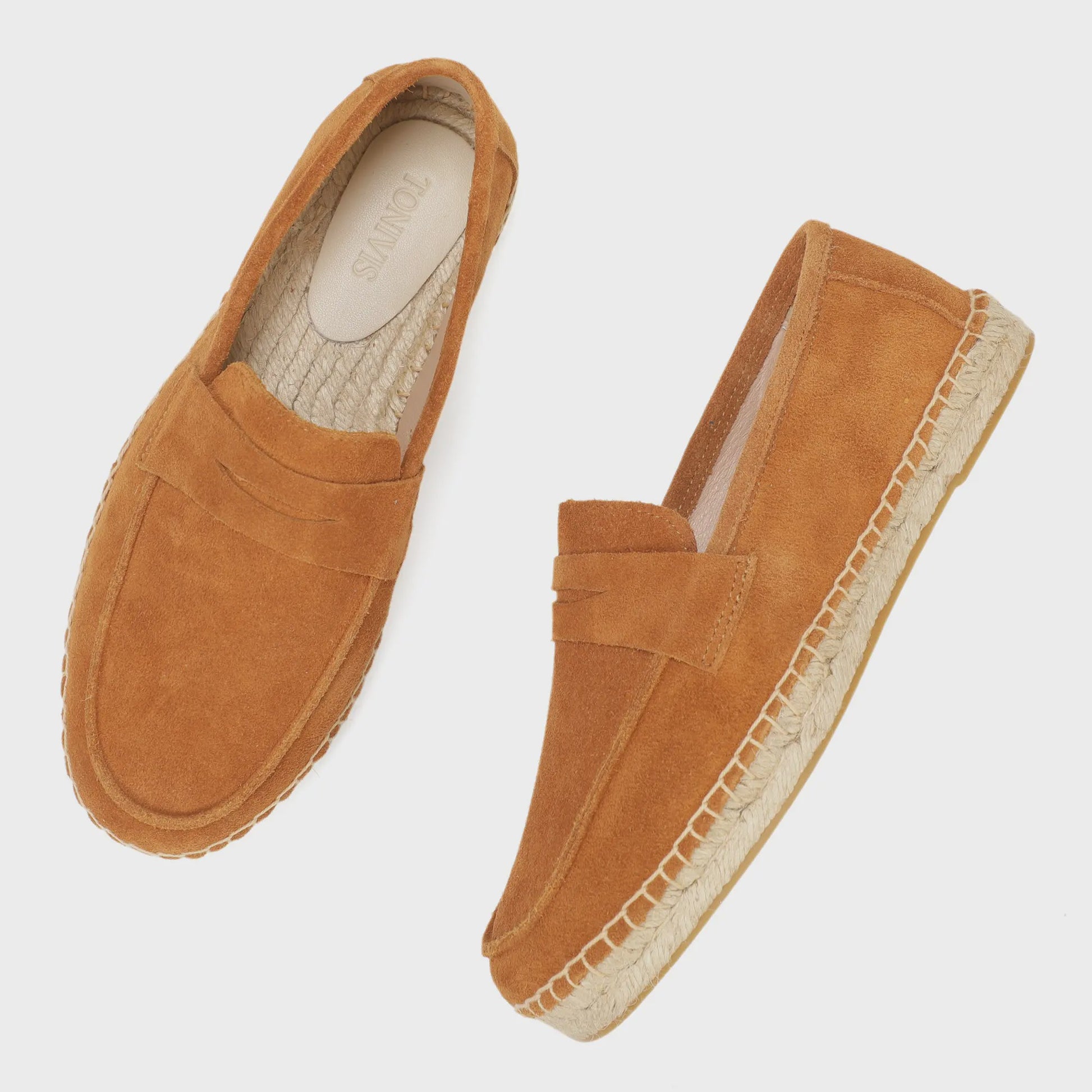 Heren Espadrilles Instappers van Suède Leer met Jute Zool - Casual Zomerschoenen