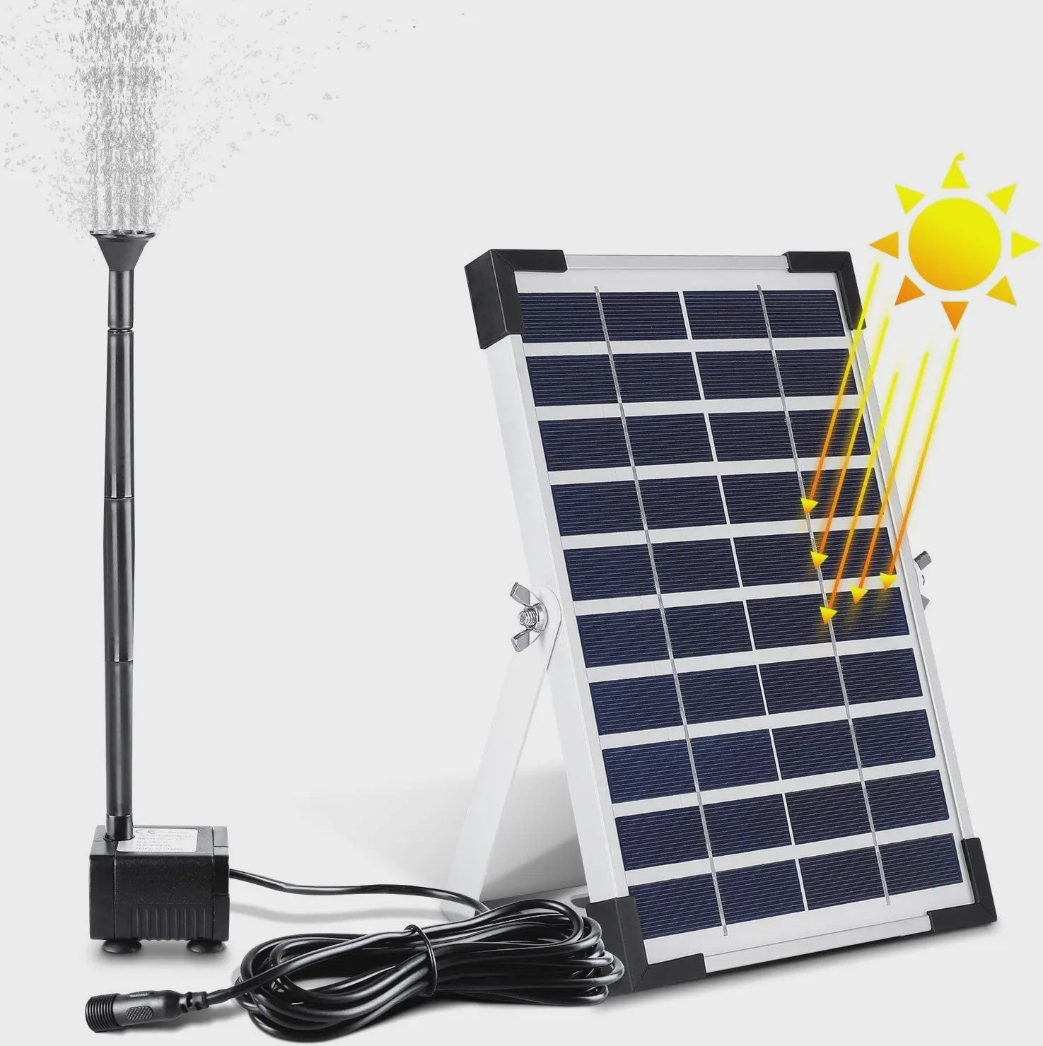 Solar Tuinpomp Kit 12W - Fontein Pomp met 9 Sproeiers & 1M Pijp