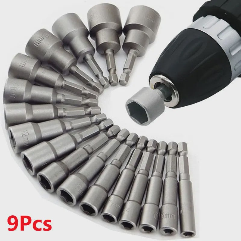 9-delige Dopmoer Sleuf Bit Set 5mm-13mm - Schroevendraaier & Sleutel Gereedschap
