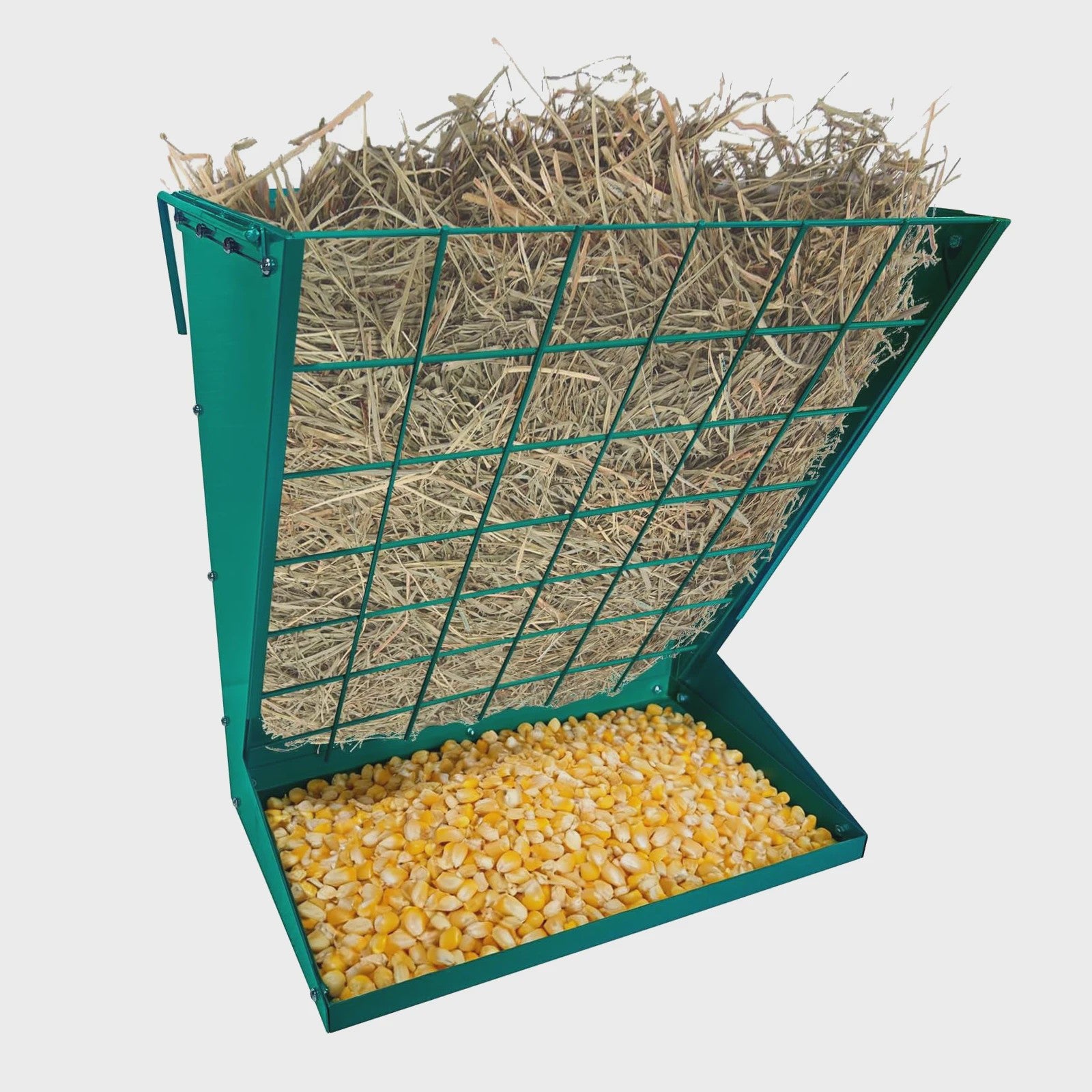2-in-1 Wandmontage Voerbak Hooi & Graan | Verzinkt Staal | Paarden, Geiten, Schapen, Vee