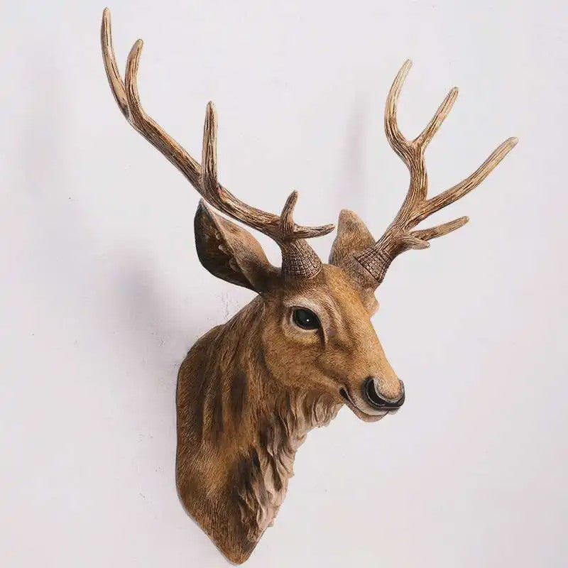 Decoratieve Hertenkop Wanddecoratie - 17 Inch, Handgemaakt Hars Kunst
