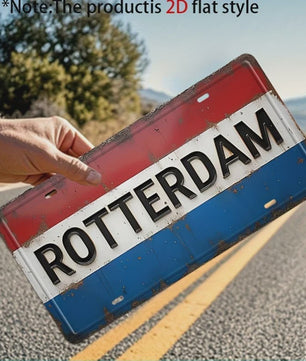 Rotterdam Nederlandse Vlag Retro Metalen Wanddecoratie - Decoratief Plaat