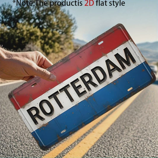 Rotterdam Nederlandse Vlag Retro Metalen Wanddecoratie - Decoratief Plaat