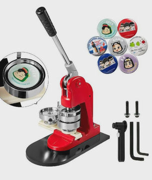 Professionele Badge Maker Machine: Maak Zelf Pins & Broches (25-75mm) - Inclusief 500/1000 Onderdelen