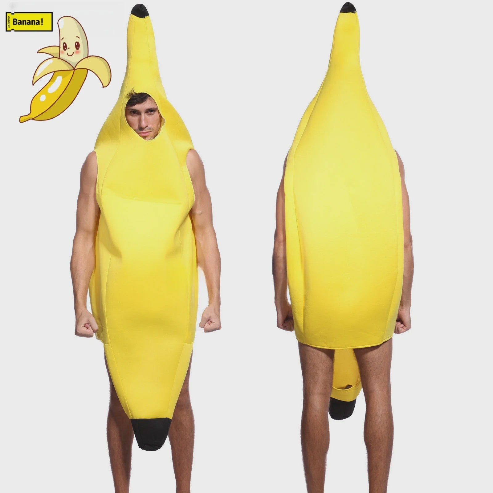Grappig Bananen Kostuum voor Volwassenen - Perfect voor Feestjes, Carnaval & Halloween