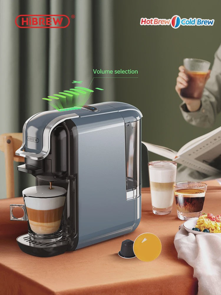 HiBREW 5-in-1 Koffiezetapparaat: Warm/Koud, Nespresso, Dolce Gusto, ESE Pod & Gemalen Koffie
