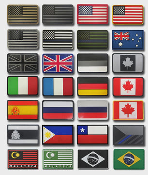 3D PVC Vlag Patches - Rubberen Militaire Emblemen met Klittenband