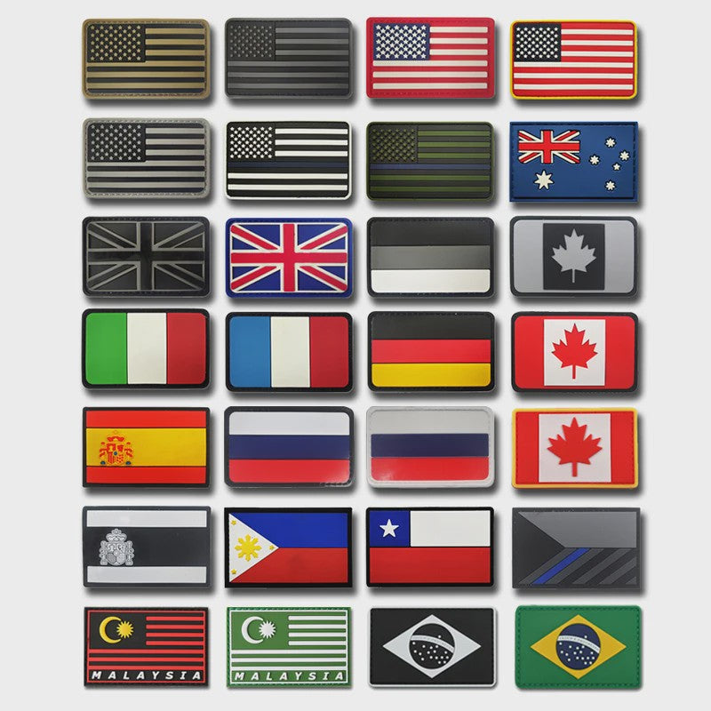 3D PVC Vlag Patches - Rubberen Militaire Emblemen met Klittenband