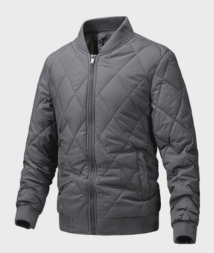Heren Retro Quilted Winterjas - Lichtgewicht Katoen Gevoerd Casual Jack met Opstaande Kraag